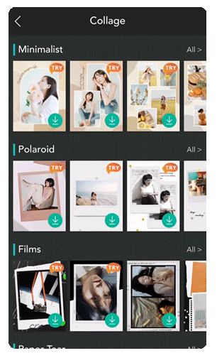 PhotoDirector - Collage Vorlagen